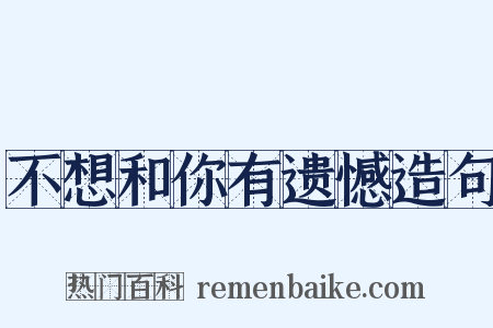 不想和你有遗憾造句是什么意思的图片